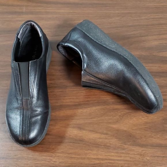 Azaleia Nevada Women Black‎ Leather Creeper Style Loafers Shoes Size 7 - Picture 1 of 7